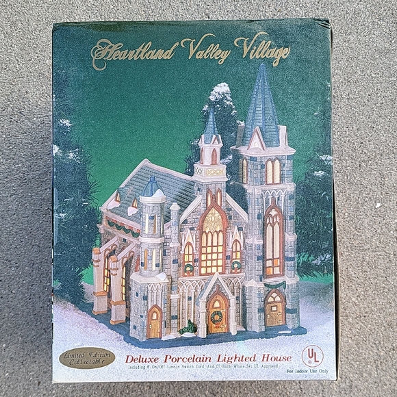 Deluxe Porcelain Lighted House - White and Gray - Picture 1 of 7